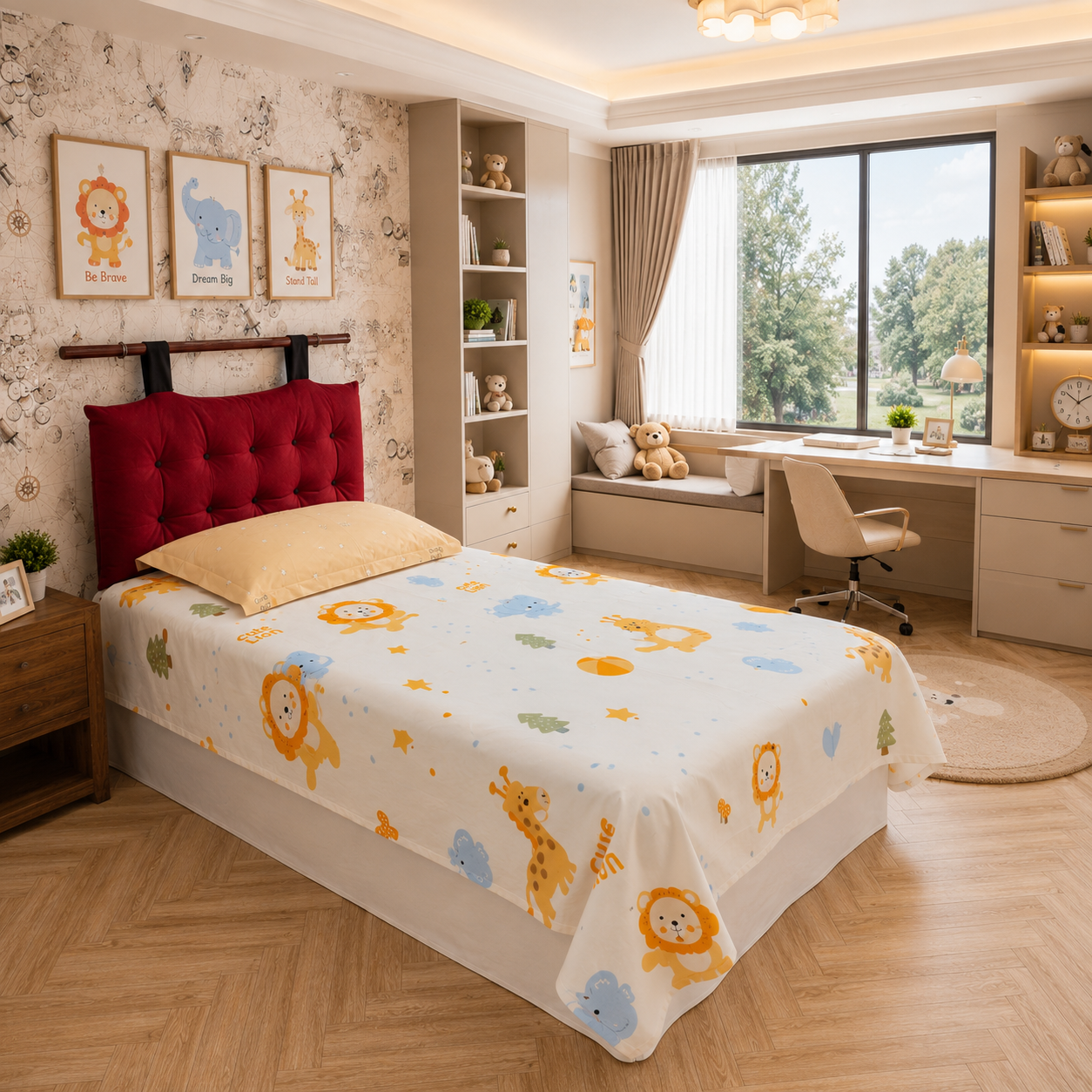 Kids Single Pure  Cotton Bedsheet — Jungle Love