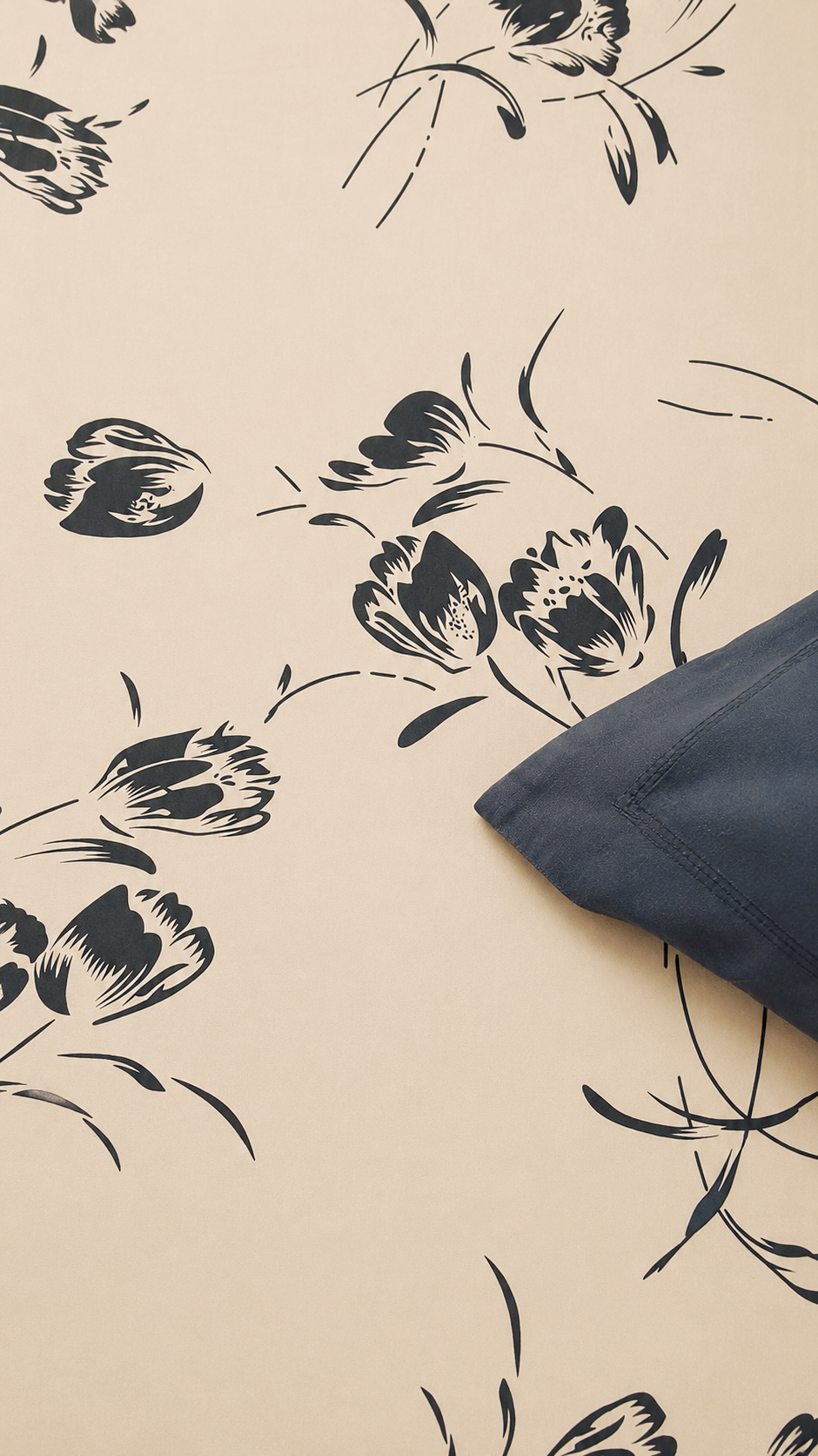 Floral King Pure Cotton Bedsheet —Beige